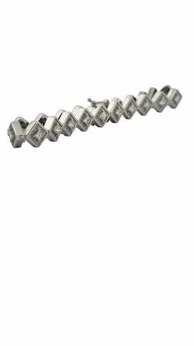 Bracelet Bracelet en or blanc 18 carats et diamants 58 Facettes