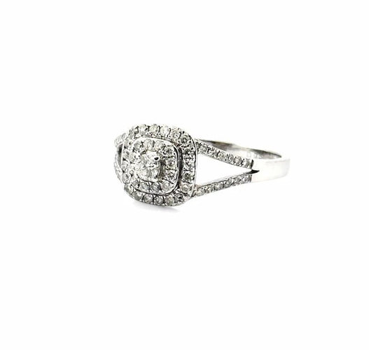Bague 56 Bague en or blanc 18 carats sertie de diamants 58 Facettes