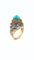 Bague 55 Bague ancienne en or jaune 18 carats sertie de turquoises 58 Facettes