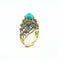 Bague 55 Bague ancienne en or jaune 18 carats sertie de turquoises 58 Facettes