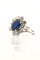 Bague 55 Bague fleur en or blanc, saphir de Ceylan non chauffé et diamants 58 Facettes
