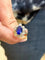 Bague 55 Bague fleur en or blanc, saphir de Ceylan non chauffé et diamants 58 Facettes