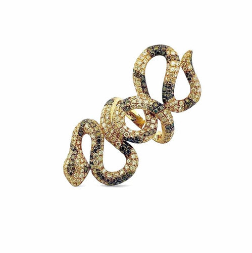 Bague 55 Bague serpent en or jaune 18 carats et diamants 58 Facettes