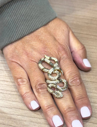 Bague 55 Bague serpent en or jaune 18 carats et diamants 58 Facettes