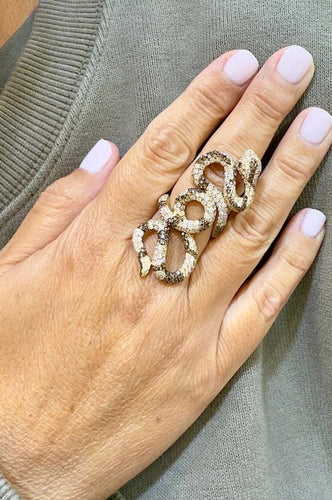 Bague 55 Bague serpent en or jaune 18 carats et diamants 58 Facettes