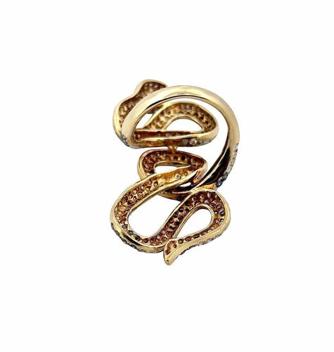Bague 55 Bague serpent en or jaune 18 carats et diamants 58 Facettes