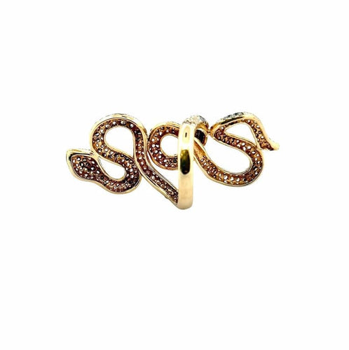 Bague 55 Bague serpent en or jaune 18 carats et diamants 58 Facettes