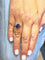 Bague 56 Solitaire - Bague en or blanc 18 carats saphir de Ceylan et diamants 58 Facettes