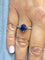Bague 56 Solitaire - Bague en or blanc 18 carats saphir de Ceylan et diamants 58 Facettes