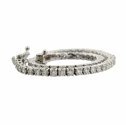 Bracelet Bracelet rivière de diamants - Bracelet tennis en or blanc 18 carats 58 Facettes