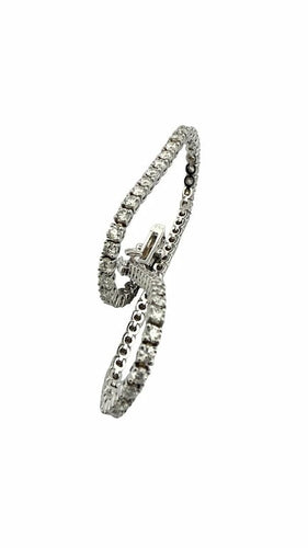 Bracelet Bracelet rivière de diamants - Bracelet tennis en or blanc 18 carats 58 Facettes