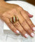 Bague 53 Bague ancienne en or jaune 18 carats avec rubis et diamants 58 Facettes