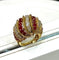 Bague 53 Bague ancienne en or jaune 18 carats avec rubis et diamants 58 Facettes