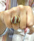 Bague 53 Bague ancienne en or jaune 18 carats avec rubis et diamants 58 Facettes