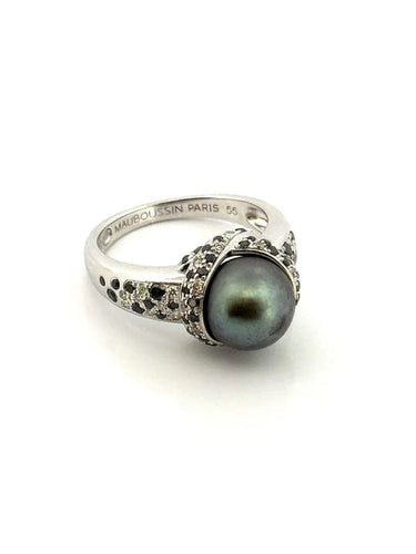 Bague 55 Mauboussin Caviar Mon Amour - Bague en or blanc 18 carats et diamants 58 Facettes