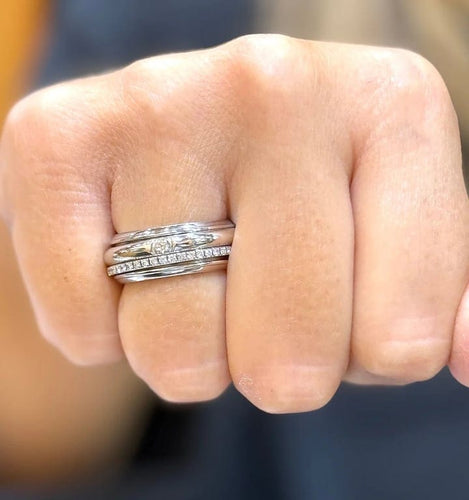 Bague 55 Piaget Possession - Bague tournante en or blanc et diamants T55 58 Facettes