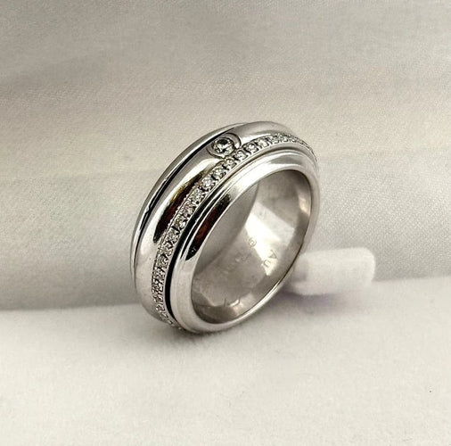 Bague 55 Piaget Possession - Bague tournante en or blanc et diamants T55 58 Facettes