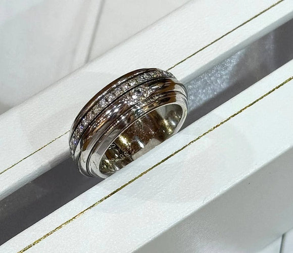 Bague 55 Piaget Possession - Bague tournante en or blanc et diamants T55 58 Facettes