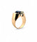 Bague 58 Chevalière ancienne en or jaune, argent, saphir de Siam et diamants 58 Facettes