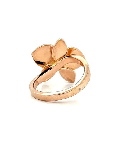 Bague 50 Bague orchidée en or rose 18 carats avec diamant 58 Facettes