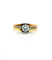 Bague 61 Solitaire - Bague bicolore en or 18 carats et diamant 58 Facettes