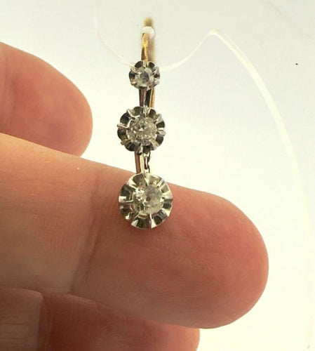 Boucles d'oreilles Boucles d'oreilles dormeuses anciennes en or 18 carats et diamants 58 Facettes