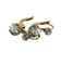 Boucles d'oreilles Dormeuses anciennes en or jaune et gris 18 carats et diamants 58 Facettes