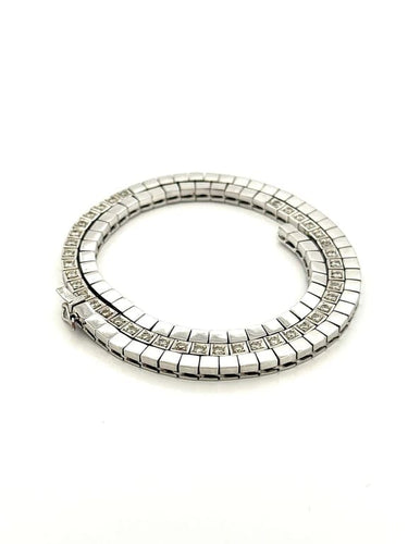 Collier Collier tennis en or blanc 18 carats et diamants 58 Facettes