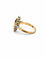Bague 52.5 Bague marquise vintage en or jaune et platine, émeraude et diamants 58 Facettes