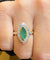 Bague 52.5 Bague marquise vintage en or jaune et platine, émeraude et diamants 58 Facettes