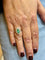 Bague 52.5 Bague marquise vintage en or jaune et platine, émeraude et diamants 58 Facettes