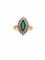 Bague 52.5 Bague marquise vintage en or jaune et platine, émeraude et diamants 58 Facettes
