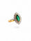 Bague 52.5 Bague marquise vintage en or jaune et platine, émeraude et diamants 58 Facettes