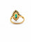 Bague 52.5 Bague marquise vintage en or jaune et platine, émeraude et diamants 58 Facettes