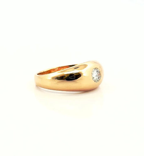 Bague 53 Bague jonc anglais en or jaune 18 carats et diamant 58 Facettes