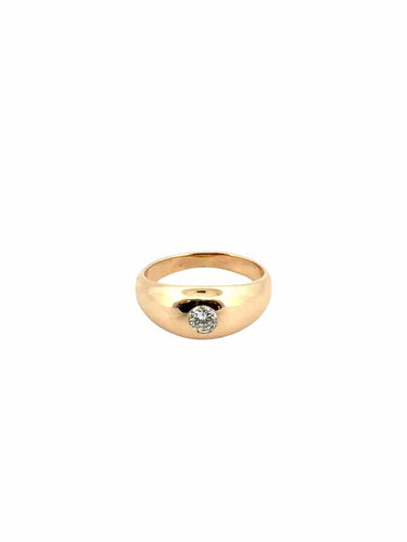 Bague 53 Bague jonc anglais en or jaune 18 carats et diamant 58 Facettes