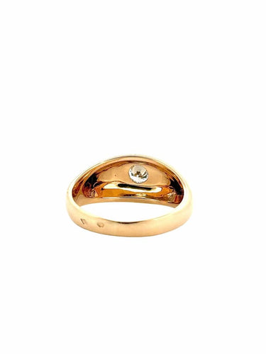 Bague 53 Bague jonc anglais en or jaune 18 carats et diamant 58 Facettes