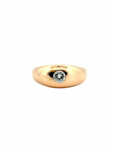 Bague 53 Bague jonc anglais en or jaune 18 carats et diamant 58 Facettes