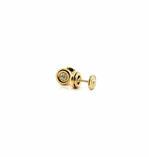 Boucles d'oreilles Puces d’oreilles en or jaune 18 carats et diamants 58 Facettes