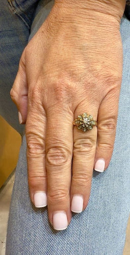 Bague 53 Bague ancienne panier en or rose 18 carats et diamants 58 Facettes