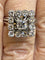 Bague 49 Bague ancienne carrée en or blanc et diamants 58 Facettes