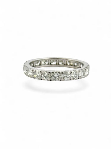 Bague 56 Alliance vintage en or blanc 18 carats et diamants, taille 56 58 Facettes