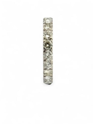 Bague 56 Alliance vintage en or blanc 18 carats et diamants, taille 56 58 Facettes