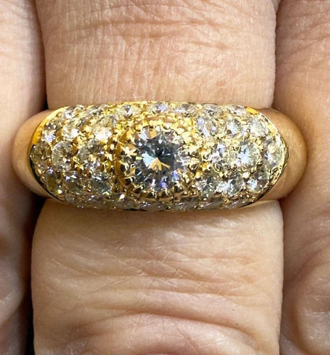 Bague 60 Bague jonc en or jaune 18 carats et diamants 58 Facettes