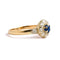 Bague 57 Bague marguerite ancienne en or jaune 18 carats, diamants et saphir 58 Facettes