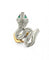 Bague 53 Bague serpent en or jaune et blanc avec diamants et émeraudes 58 Facettes