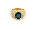 Bague 59 Bague en or jaune 18 carats sertie de diamants et saphir ovale 58 Facettes
