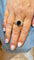 Bague 59 Bague en or jaune 18 carats sertie de diamants et saphir ovale 58 Facettes