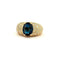 Bague 59 Bague en or jaune 18 carats sertie de diamants et saphir ovale 58 Facettes