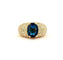 Bague 59 Bague en or jaune 18 carats sertie de diamants et saphir ovale 58 Facettes
